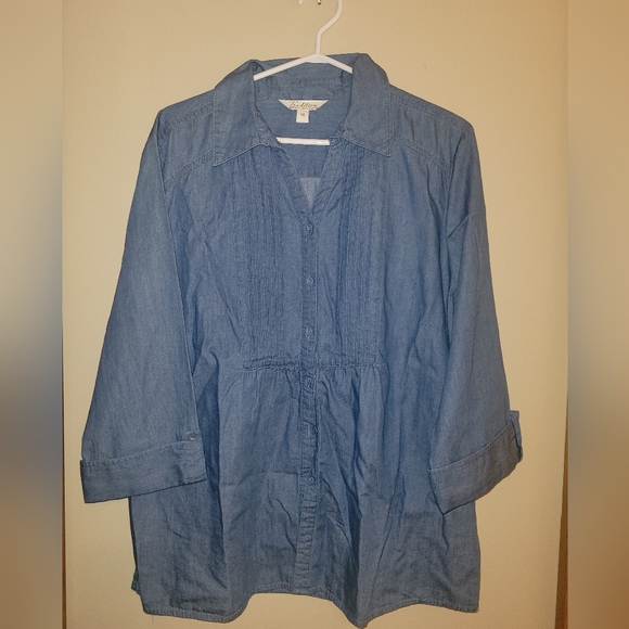 Tradition Denim Like Blouse - Picture 1 of 8